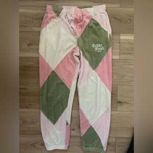 Teddy Fresh Argyle Velour Joggers 2XL